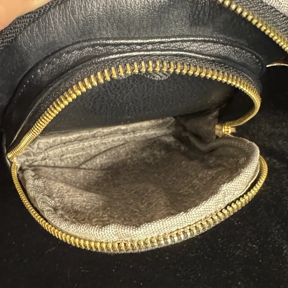 Elegant Faux Black Leather Crossbody Bag